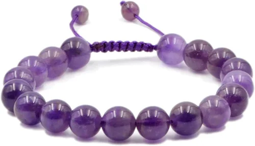 Vista 21 de AD Beads - Pulseras de gemas naturales de 0.39 pulgadas, cristales de sanación, macramé ajustable de 7 a 9 pulgadas