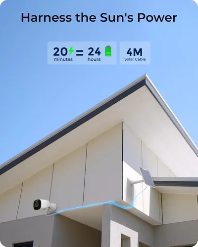 Vista 3 de REOLINK Cámaras de seguridad 4K Sistema inalámbrico para exteriores, almacenamiento local cifrado de 1 año, visión nocturna a color, Wi-Fi
