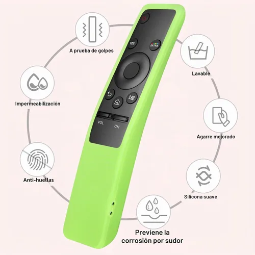 Vista 3 de Pack de 2 fundas protectoras de silicona para control remoto Samsung, compatibles con la funda protectora de control remoto de TV Samsung serie