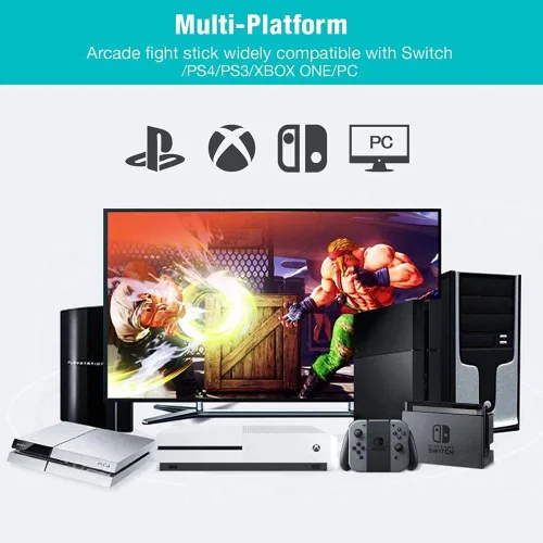 Vista 2 de PXN-0082 Arcade Joystick Juego Joystick Controlador para PCPS4PS3Xbox ONE Nintendo SwitchPC Windows.