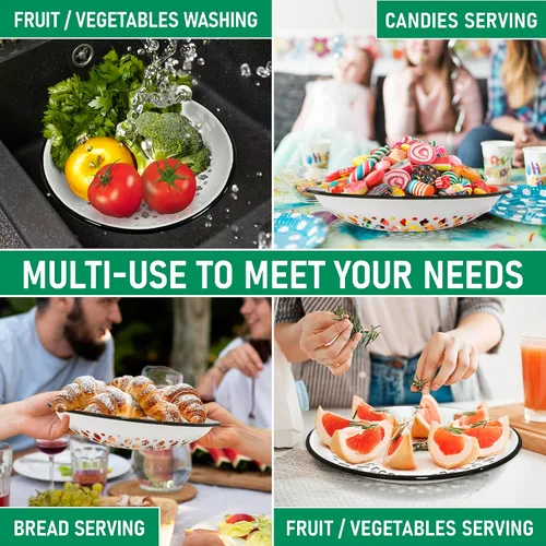 Vista 5 de Recipiente para frutas y pan de hierro esmaltado de estilo clásico, con agujeros para ventilación
