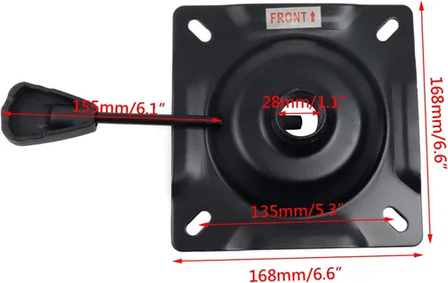 Vista 2 de Wealrit Base inclinable para silla de oficina, mecanismo de elevación de control resistente, placa base giratoria negra de 5.3 x 5.3 pulgadas