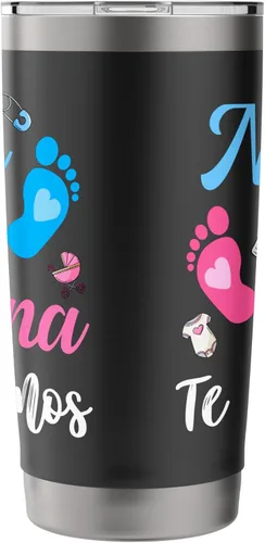 Vista 4 de Vaso aislado de acero inoxidable mexicano a juego Nene o Nena Te Amamos Negro