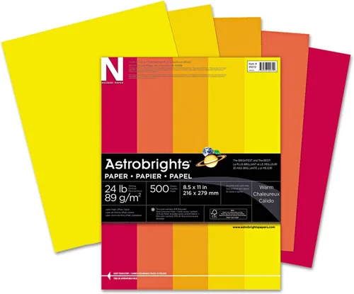 Vista 12 de Papel de colores brillantes, Neenah Astrobrights®, tamaño de papel carta, 24 libras, colores surtidos, resma de 500 hojas