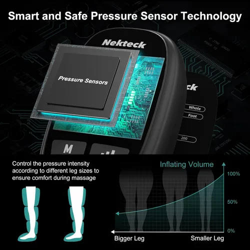 Vista 3 de Nekteck Masajeador inalámbrico de compresión de piernas, herramientas de masaje elegibles para la circulación y el alivio del dolor, botas