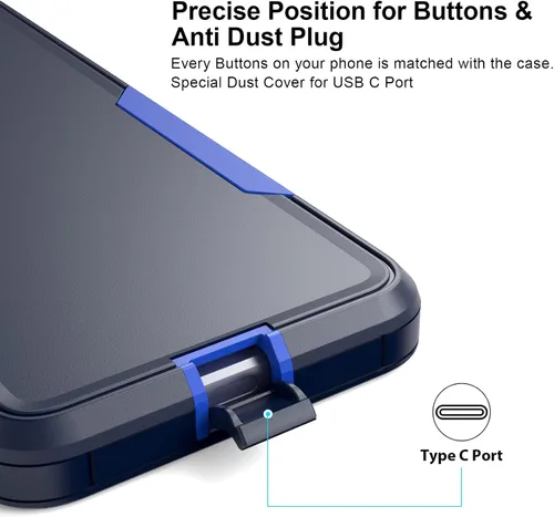 Vista 5 de Funda para Moto G Play 2023, a prueba de golpes, a prueba de caídas, protector de pantalla de vidrio templado, funda de protección resistente