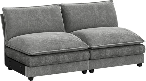 Vista 26 de Homall Sofá Seccional Modular de 80", Sofá Biplaza con Cojín de Doble Capa, Combinación DIY de Chenille Profundo Sofá Nube de 2 Asientos para Sala