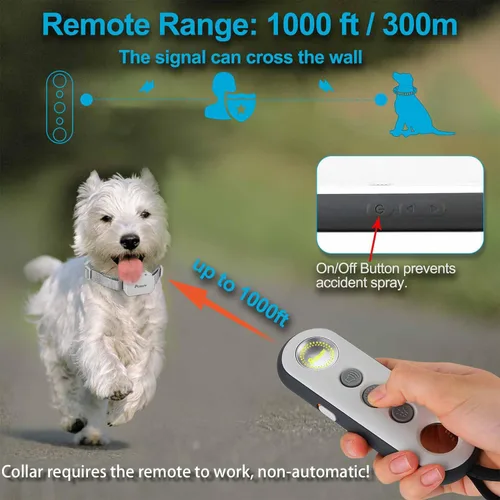Vista 5 de Collar de entrenamiento para perros de citronela con control remoto. No puede funcionar automáticamente, 3 modos y 3 niveles de pulverización