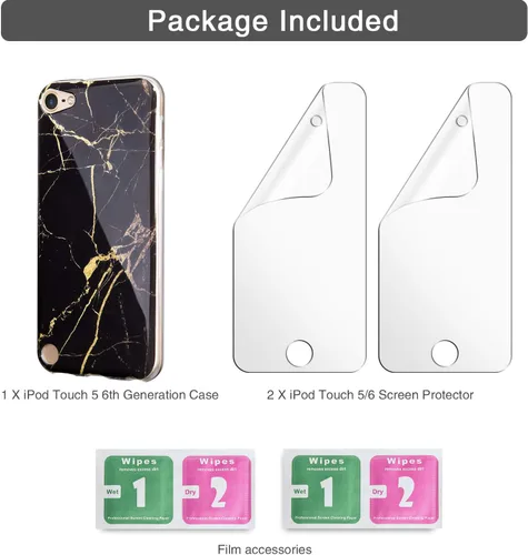 Vista 8 de Funda para iPod Touch 7ª generación con 2 protectores de pantalla, funda para iPod Touch 6 y iPod 5, ajuste delgado, antiarañazos, flexible, suave