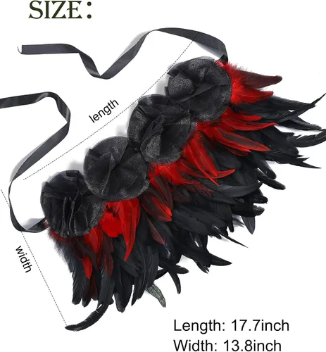 Vista 7 de Collar gótico de plumas negras: gargantilla de plumas victorianas para mujer, collar de plumas para Halloween, collar de cosplay, Estilo-5
