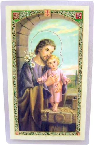 Vista 5 de Kit para el vendedor con estatua de San José de resina y tarjeta de oración, 5 1/4 pulgadas