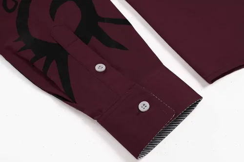 Vista 7 de Coofandy Hombres Vestido de impresión botón Down Camisa