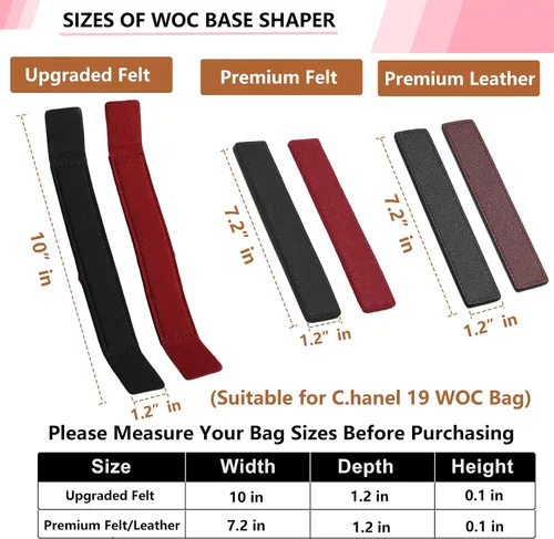 Vista 5 de Moldeador de base para bolso WOC, protector de fieltro e inserto para cartera en bolsa de cadena, máxima protección y soporte