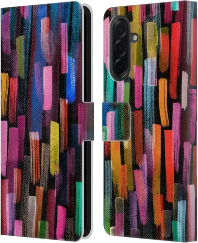 Vista 192 de Head Case Designs Officially Licensed Ninola Brushstrokes Black Summer Patterns Leather Wallet Case Compatible with Samsung Galaxy A07 4G