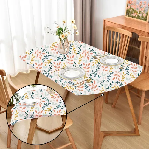 Vista 18 de Mantel ajustado blanco con elástico para mesas plegables de 48x48 pulgadas, manteles lavables y elásticos de elastano para mesas de cartas, manteles