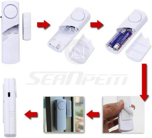 Vista 5 de Sistema de alarma de seguridad para el hogar, kit de bricolaje, sensor magnético, protector de guardián, alarma antirrobo de seguridad de vibración