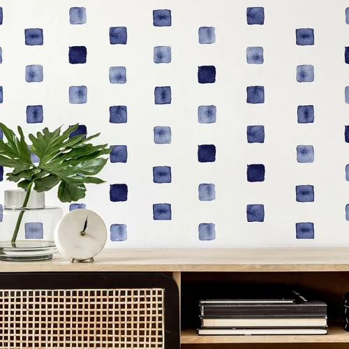 Vista 5 de RoomMates RMK4885SCS - Calcomanías de pared para despegar y pegar en bloques de acuarela azul
