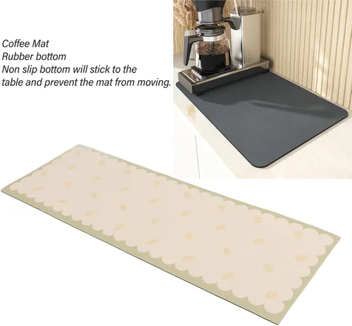 Vista 2 de TOPINCN Safeguard Stylish Coffee Mat Decorative Kitchen Countertop Protection Under Machine Resilient Grime Resistance Ideal Baking Decoration Mats