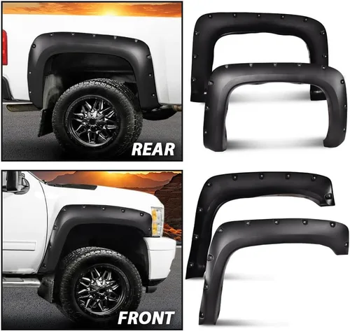 Vista 5 de Guardabarros G-PLUS para Chevy Silverado 1500 2007-2013, 4 unidades Fit Silverado 2500HD 3500HD 2007-2014,Fit 78.0"/97.6" Bed Fleetside,Not For
