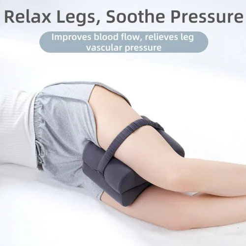 Vista 4 de Almohada de rodilla para personas que duermen de lado, almohada de piernas para dormir de lado con correa, almohada de espuma viscoelástica