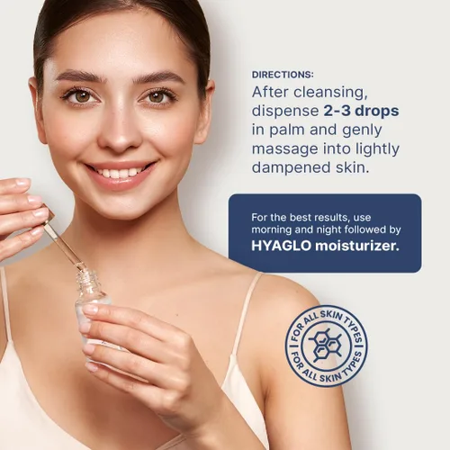 Vista 6 de HYAGLO® Suero hidratante de ácido hialurónico Intense Moisture Hidratación instantánea de la piel Tratamiento facial tópico para la sequedad