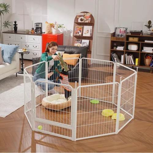 Vista 7 de SunsGrove Corralito para perros de interior, 24 pulgadas, 2 paneles, corralito de juego para cachorros, para interiores, fácil instalación, valla