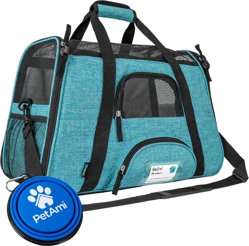 Vista 32 de PetAmi Transportador de mascotas aprobado por aerolíneas para gatos, transportador de perros de lados suaves para perros pequeños, suministros