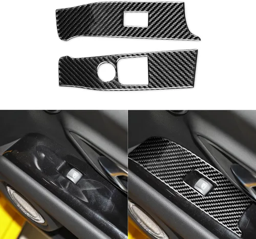 Vista 9 de Adhesivo de Fibra de Carbono Premium Real para Ventana de Coche, Pilar A, Panel Triangular, Anticolisión, Compatible con Toyota Supra GR A90 A91 MK5