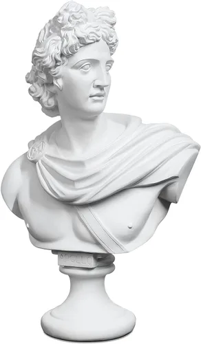 Vista 5 de YUEOECOR Estatua griega de Diana de 14.2 pulgadas, busto romano clásico de mitología griega, escultura blanca para decoración del hogar