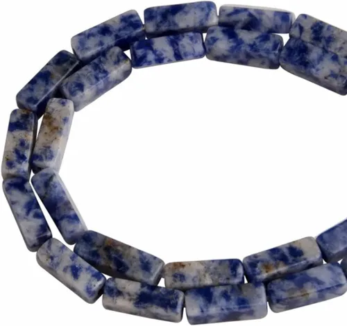 Vista 25 de Espaciador de tubo rectangular de amazonita de piedra natural de 0.157 x 0.512 in, cuentas sueltas para manualidades, pulseras, collares, joyería
