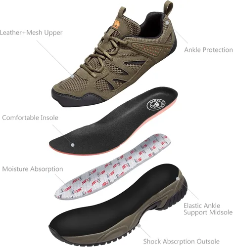 Vista 2 de CAMELSPORTS Zapatos de senderismo para hombre, ligeros, antideslizantes, transpirables, zapatos bajos para caminar al aire libre, senderismo