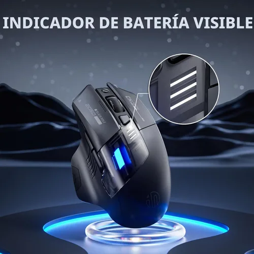 Vista 4 de INPHIC A9 V2 Explorer Wireless Gaming Mouse, Tri-Mode, Rechargeable