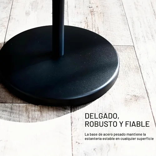 Vista 7 de Yamazaki Inicio Perchero independiente con ganchos de madera, ahorro de espacio de acero talla única negro