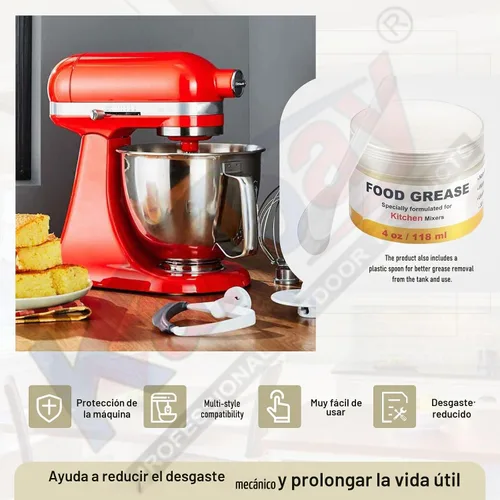 Vista 5 de Grasa de grado alimenticio de 4 onzas para batidora de pie Kitchen Aid, ampliamente utilizada en la mayoría de batidoras de cocina, lubricante