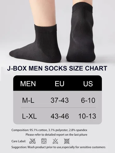 Vista 6 de J-BOX Calcetines de algodón para hombre, paquete múltiple, delgados, transpirables, cómodos, de verano, de corte bajo