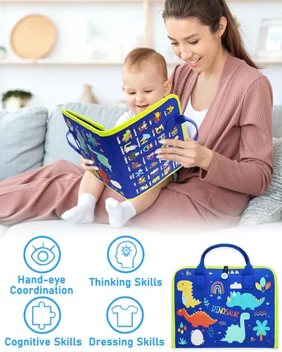 Vista 6 de Exorany Busy Board Juguetes Montessori para Niños Pequeños y Niñas Regalos de Cumpleaños, Juguetes Sensoriales para Niños Pequeños, Actividades