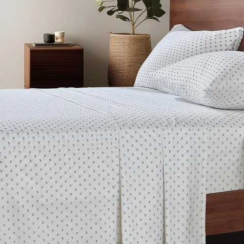 Vista 14 de HYPREST 100% Cotton Percale Sheets Queen, Blue Rose Floral Deep Pocket 16