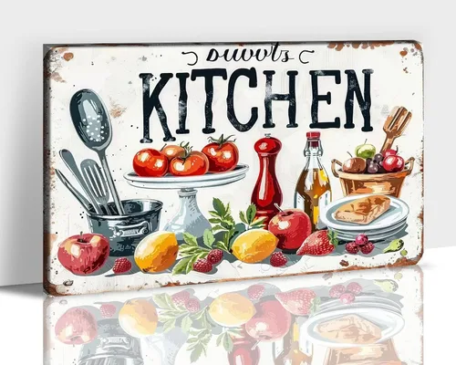 Vista 7 de GUTTATY Imágenes de cocina, arte de pared, pintura colorida de frutas y verduras para comedor, restaurante, regalo del día de la madre para abuela