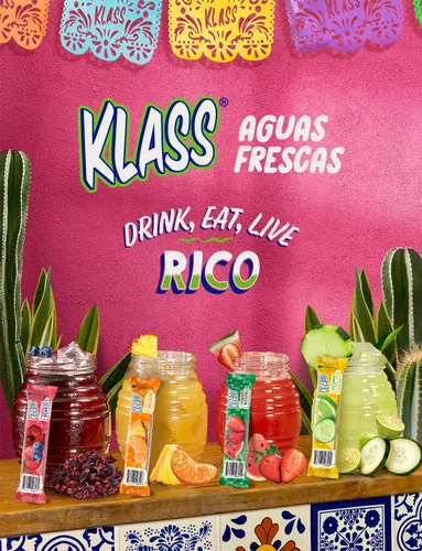 Vista 6 de Klass Aguas Frescas Paquete variado, 1 caja de lima de pepino, 1 caja de sandía de fresa, 1 caja de bayas de hibisco, 1 caja de piña mandarina