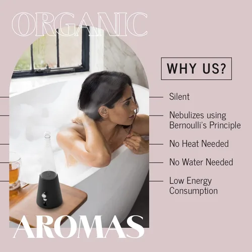 Vista 2 de Exquisito difusor de nebulización para aceite esencial puro/aromaterapia, uso doméstico y profesional, sin calor, sin agua, sin plástico