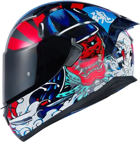 Vista 10 de HAX Obsidian Full Face Dual Visor Adult Motorcycle Helmet for Motorbike Street Bike with Pinlock Ready DOT Approved (Blaze Blue,XXL)