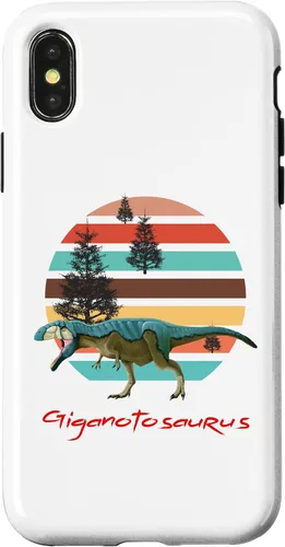 Vista 5 de iPhone 12 mini Giganotosaurus Retro T rex prehistoric dinosaur Father's day Case