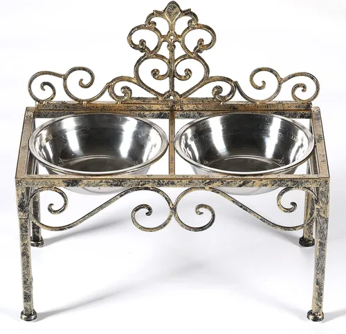 Vista 9 de Cuencos elevados para perros pequeños, cuenco elevado de metal para perros y gatos, con comedero doble de acero inoxidable para mascotas