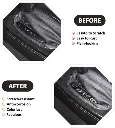 Vista 2 de Pegatinas de fibra de carbono suave para coche, indicador de cambio central para Chevrolet Corvette C6 2005-2013, calcomanías de ajuste de marco