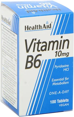 Vista 5 de Health Aid Vitamina B6 (Piridoxina HCl) 10 mg 100 Tabletas