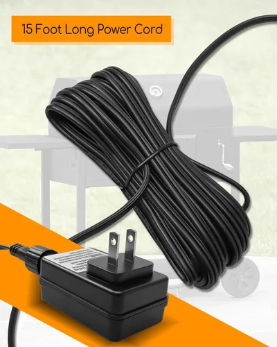 Vista 4 de Cable de alimentación para parrilla Masterbuilt Gravity Series 560 800 1050 XL Reemplace 9004190216, fuente de alimentación con cable de 15 pies