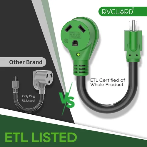 Vista 4 de RVGUARD Cable adaptador RV de 30 amperios a 110 voltios
