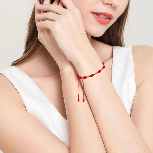 Vista 4 de Pulsera de protección con 7 nudos de protección, pulseras ajustables para mujer