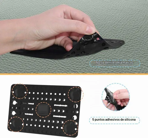 Vista 8 de FineGood Soporte de teléfono para coche con cepillo de ventilación de aire, soporte universal de silicona para teléfono celular para automóvil