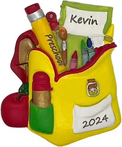 Vista 7 de Adorno de Navidad personalizado para el primer día de escuela, letrero del primer día de Schhol 2025